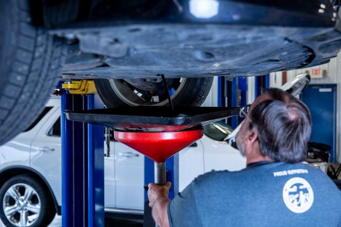 We offer oil changes and other scheduled maintenance
